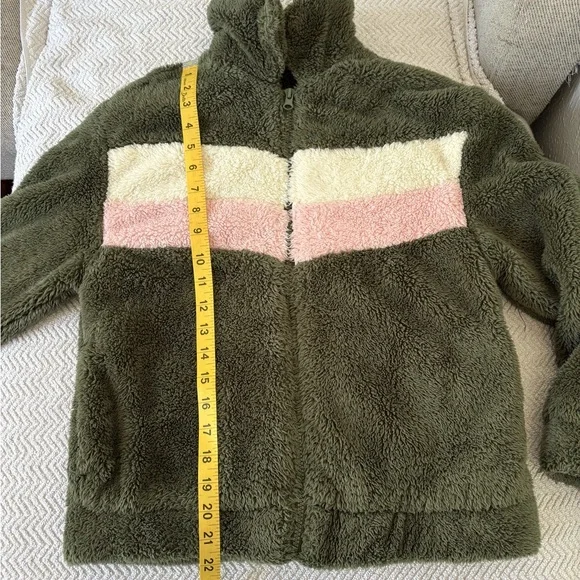 Wonder Nation Kids Sherpa Jacket - Green and Pink - Picture 3 of 7